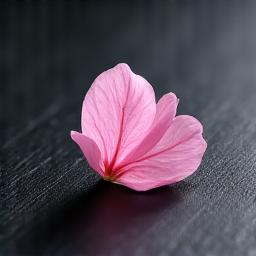Delicate pink cherry blossom petal on a dark background.